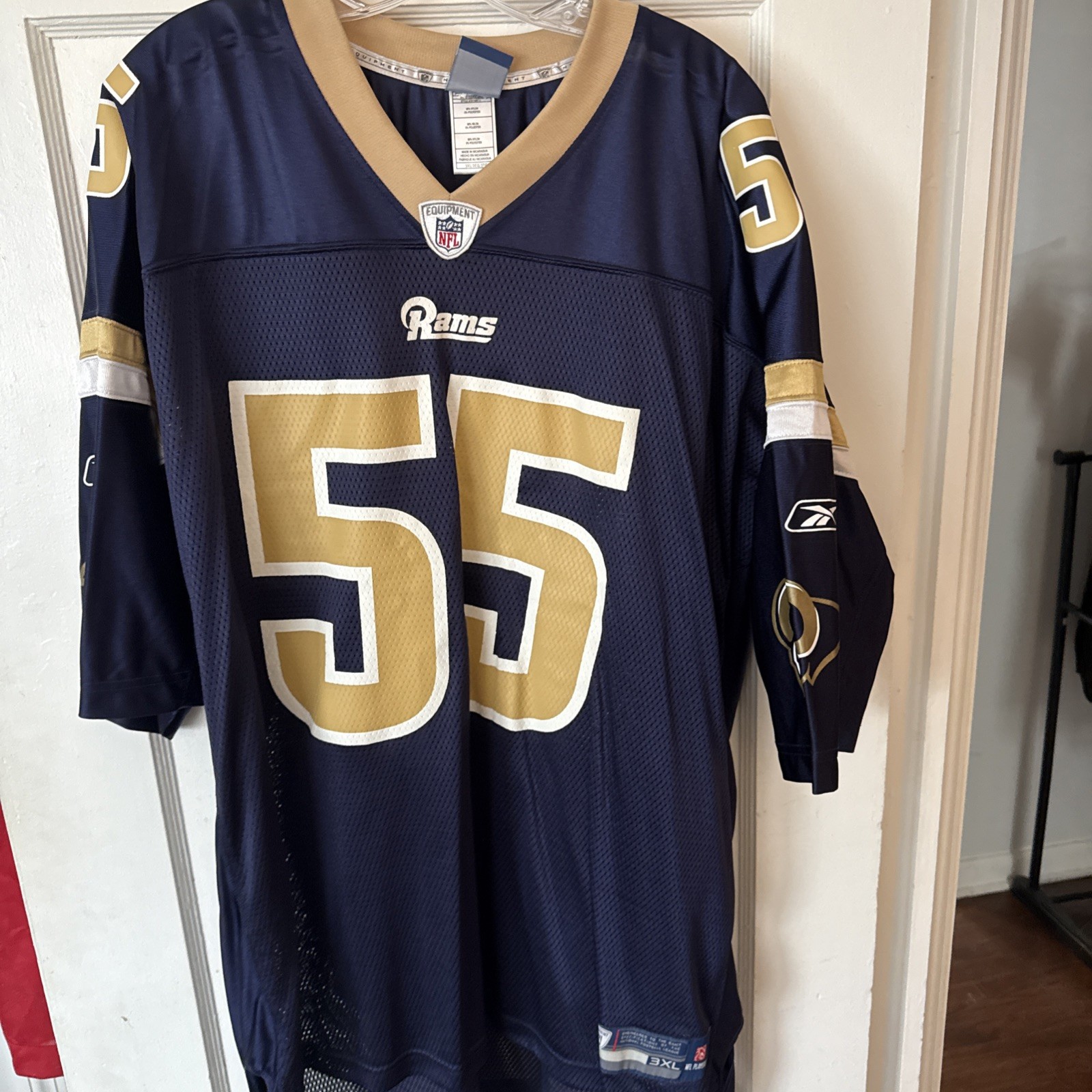 St Louis Rams James Laurinaitis Jersey #55 Navy Blue Reebok NFL Equipment 3xL