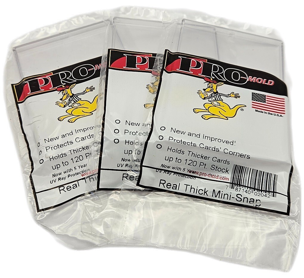 (Pack of 3) Pro-Mold Real Thick Card Mini Snap Tite Holders 120pt Jersey Cards