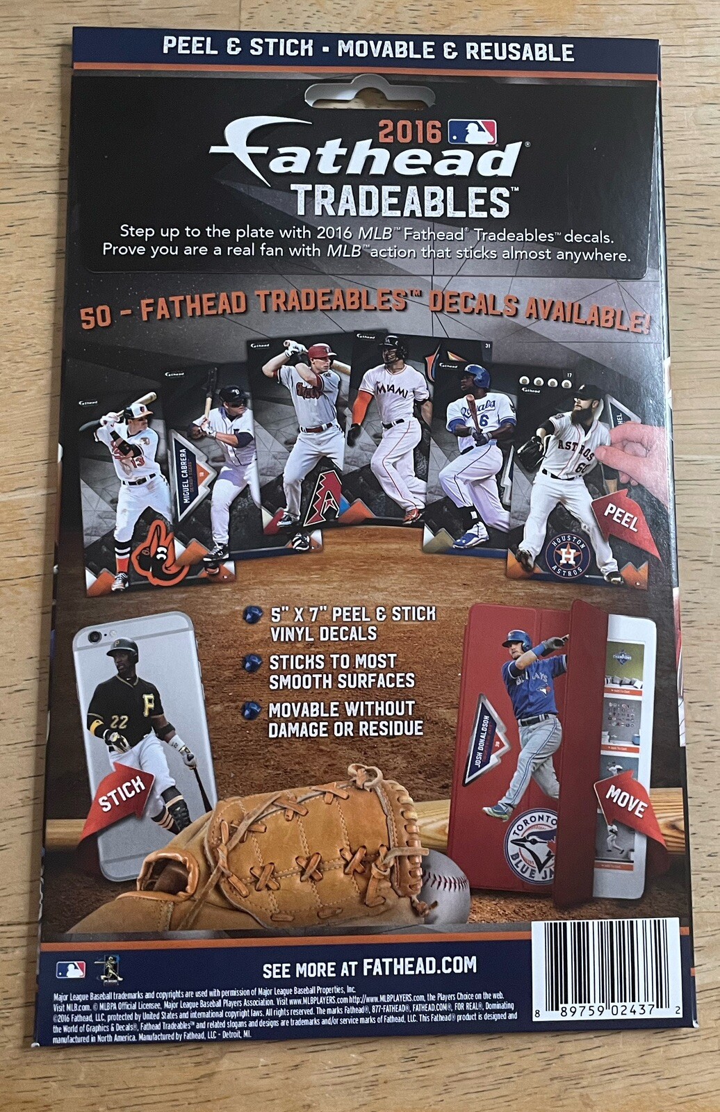 2016 Baseball fathead tradables 5 Pack Lot of 5×7