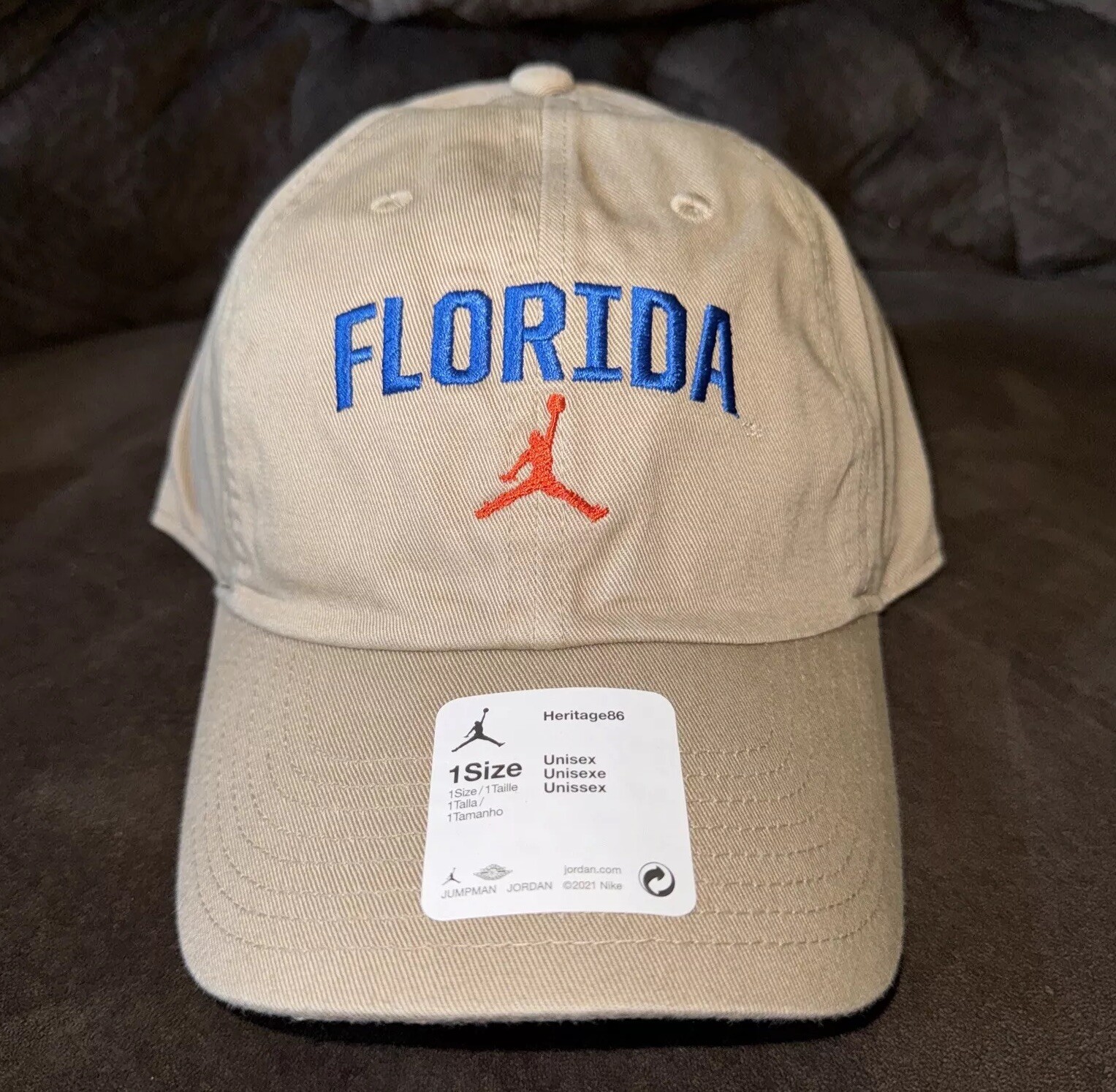 Jordan Florida Gators Heritage86 Adjustable Strapback Khaki Hat Cap Nike Jumpman