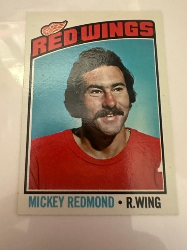 1976-77 Topps Hockey Card Mickey Redmond Card #243 EX Shape