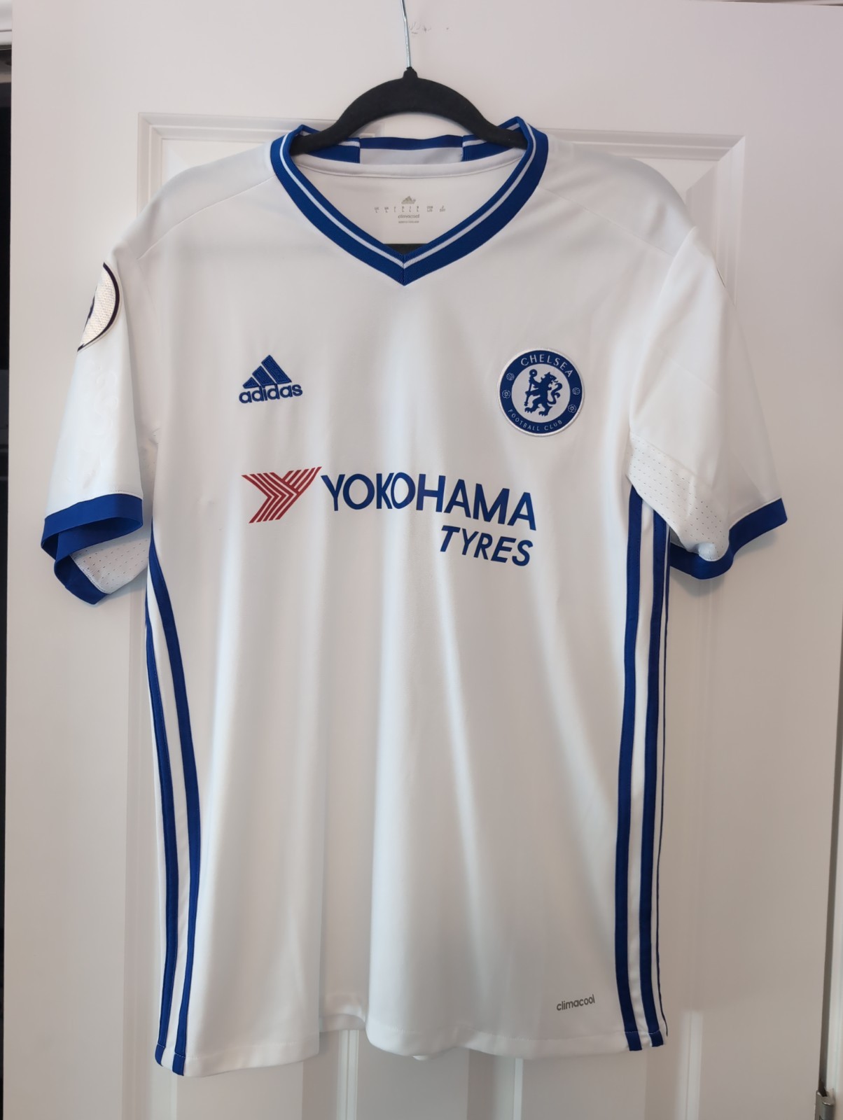 Ngolo Kante Chelsea Adidas Climacool White 2016/17 Third Jersey – Adult Large