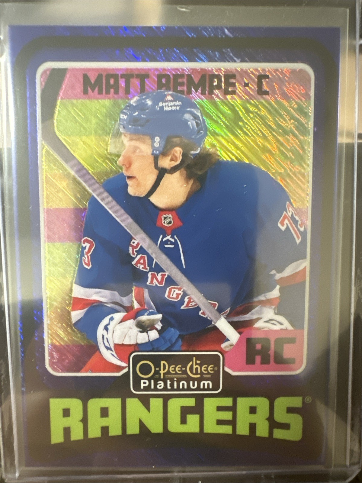 2024-25 O-Pee-Chee Platinum #R75 Matt Rempe Retro RC Blue Luster /100