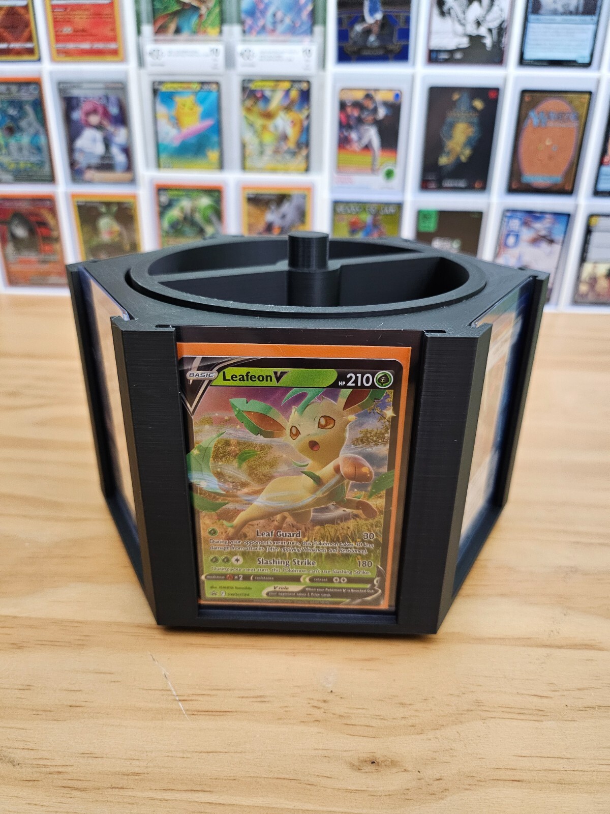 1x Spinning Stackable Trading Card Display Stand for 6 Toploaders Pokémon Sports