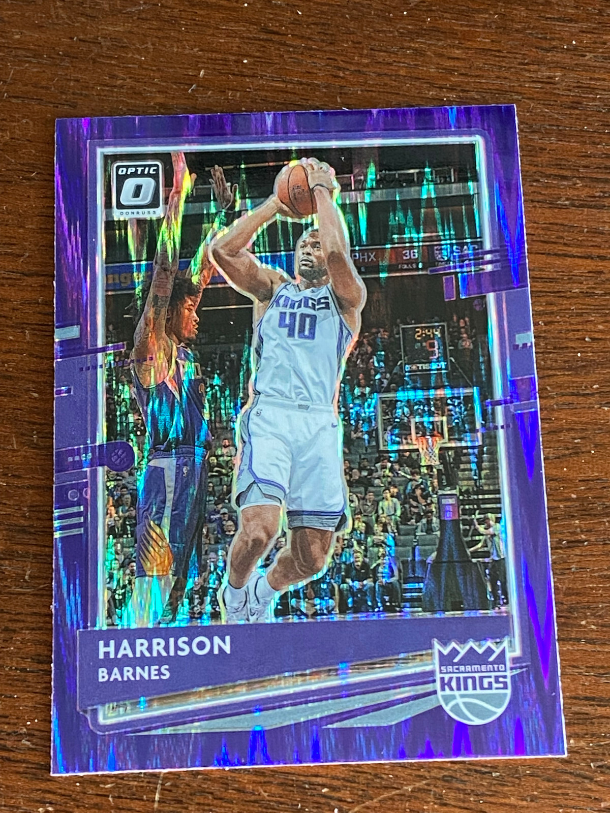 2020-21 Panini Optic Purple Shock Parallel Sacremento Kings Harrison Barnes #35