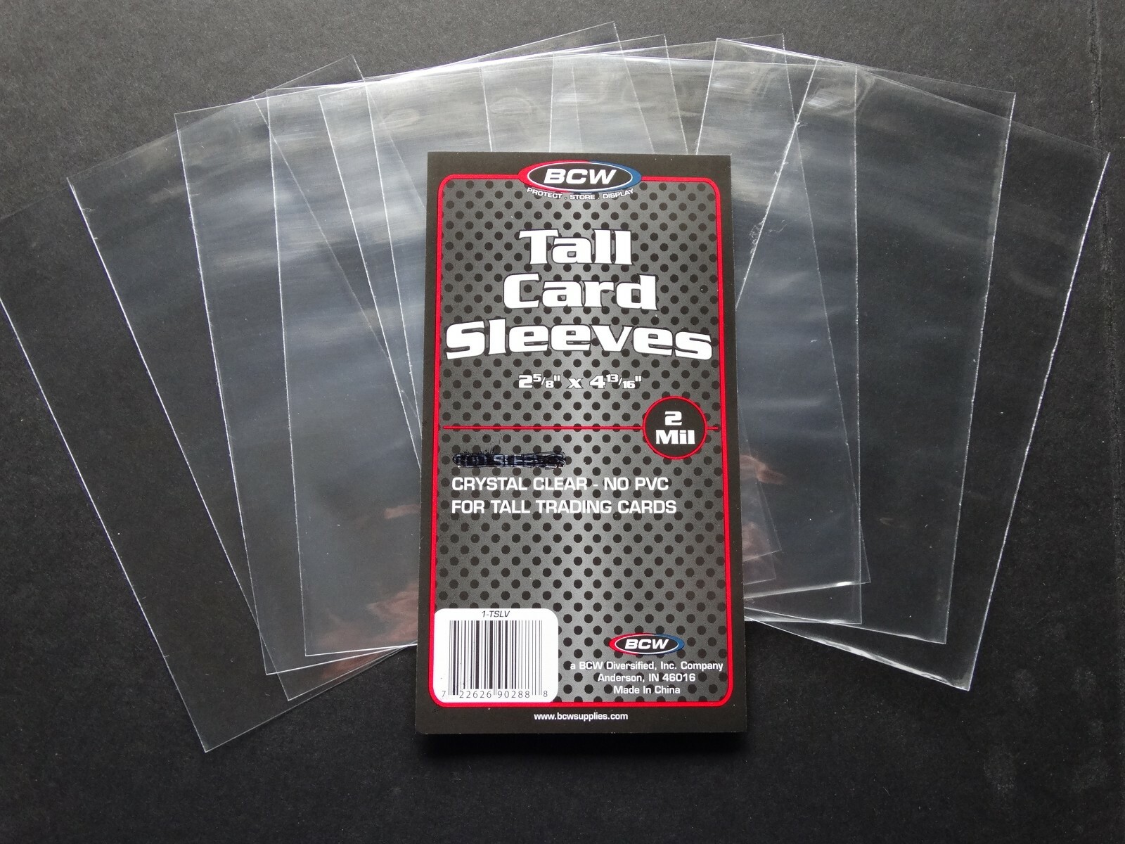 10 Loose Sleeves BCW Tall Card Sleeves 2 5/8 X 4 13/16 For Tall Trading Cards