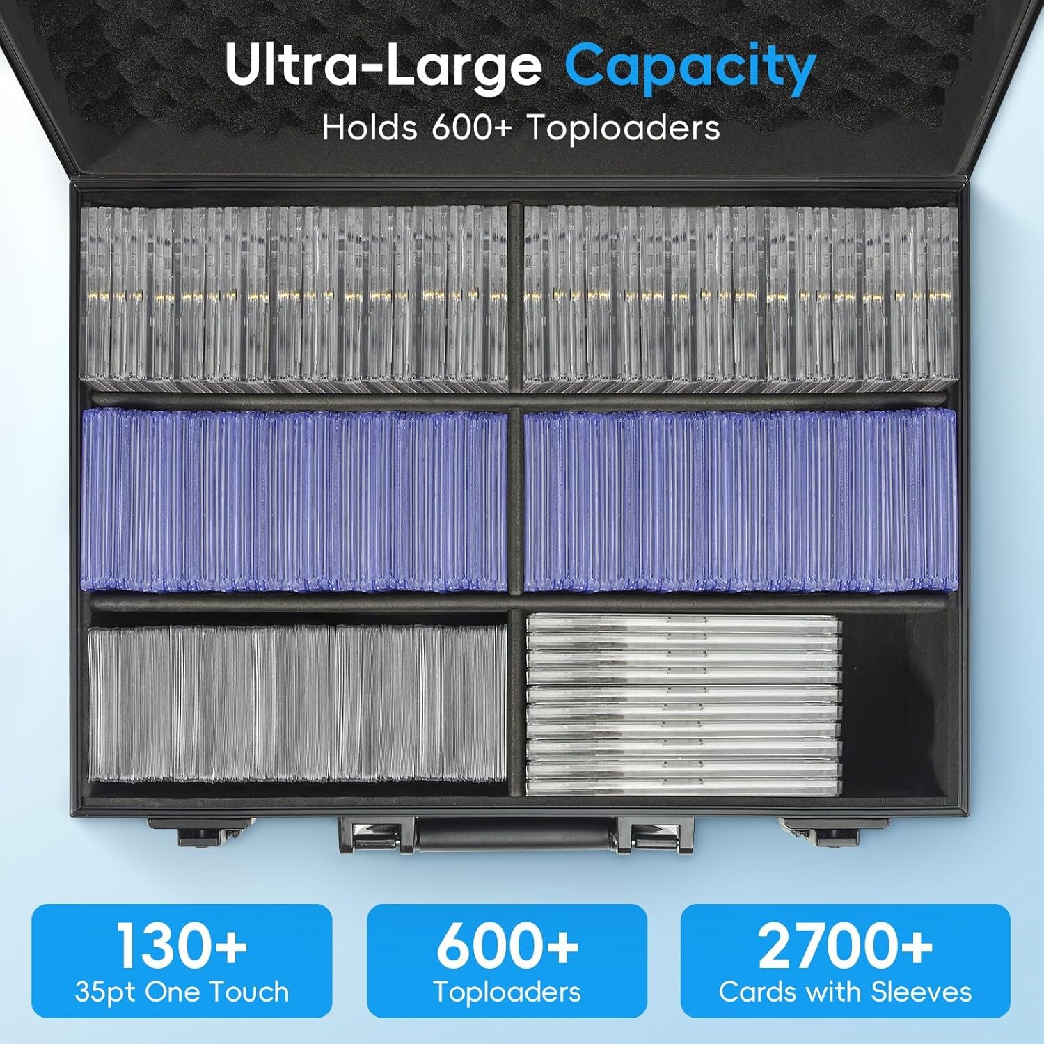 Toploader Card Storage Hard Case Sports Cards Storage Boxes Holds 600+ 35pt