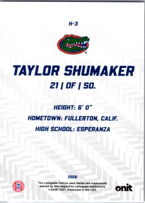 2026 ONIT Athlete NIL Florida Softball #H-3 Taylor Shumaker Hype Kaleidoscope