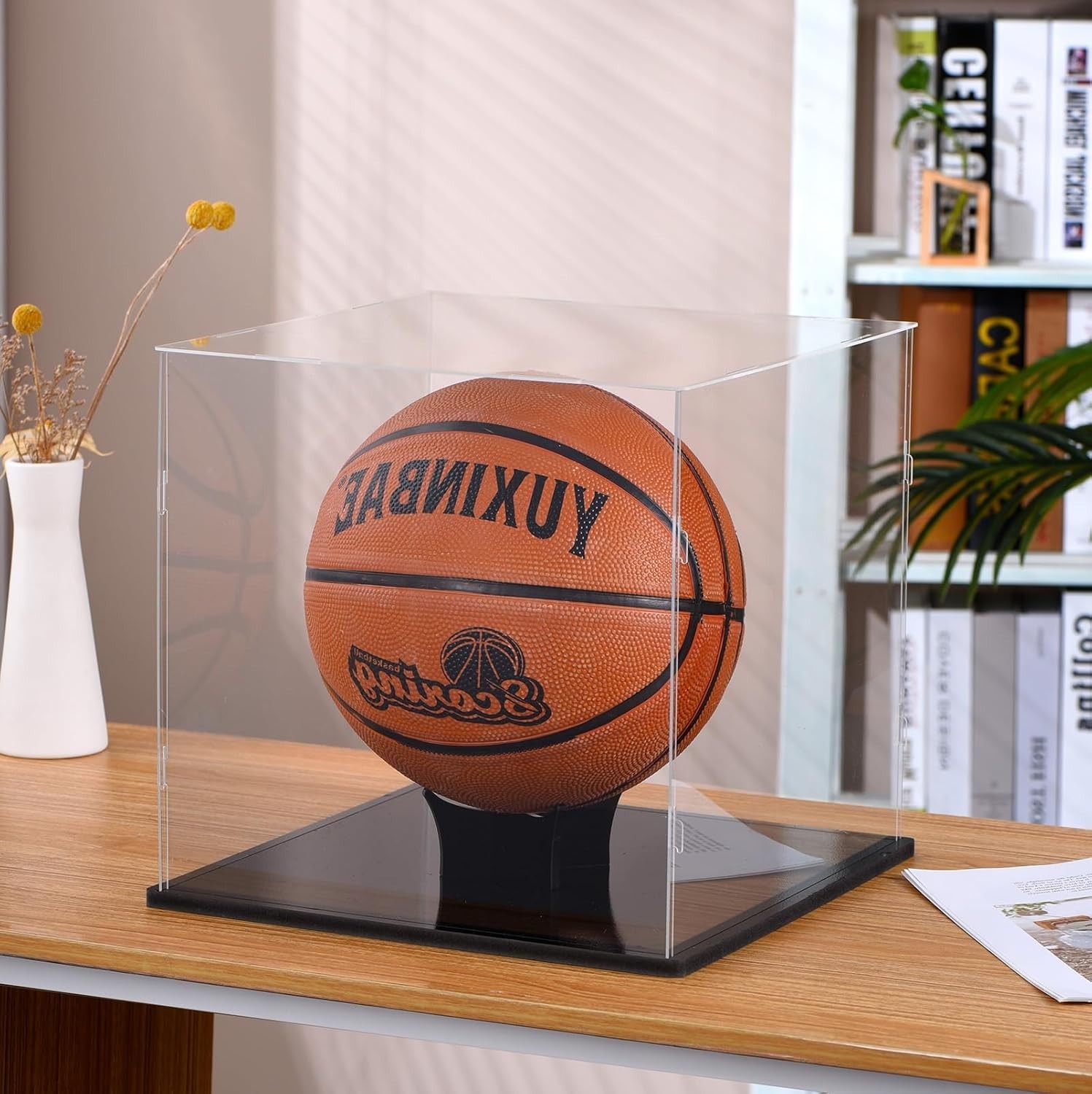 Clear Acrylic Display Case UV Protected Acrylic Basketball Holder, Display Case