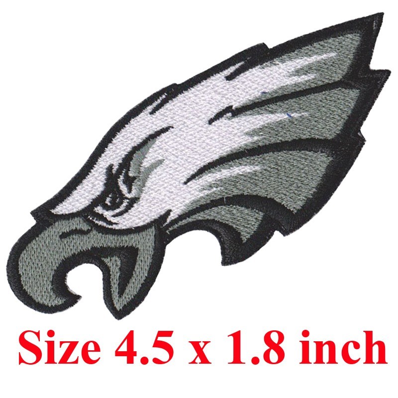 Wholesale Philadelphia Eagles Logo Size 4.5 in x 1.8 in Sew Iron on Patch DIY