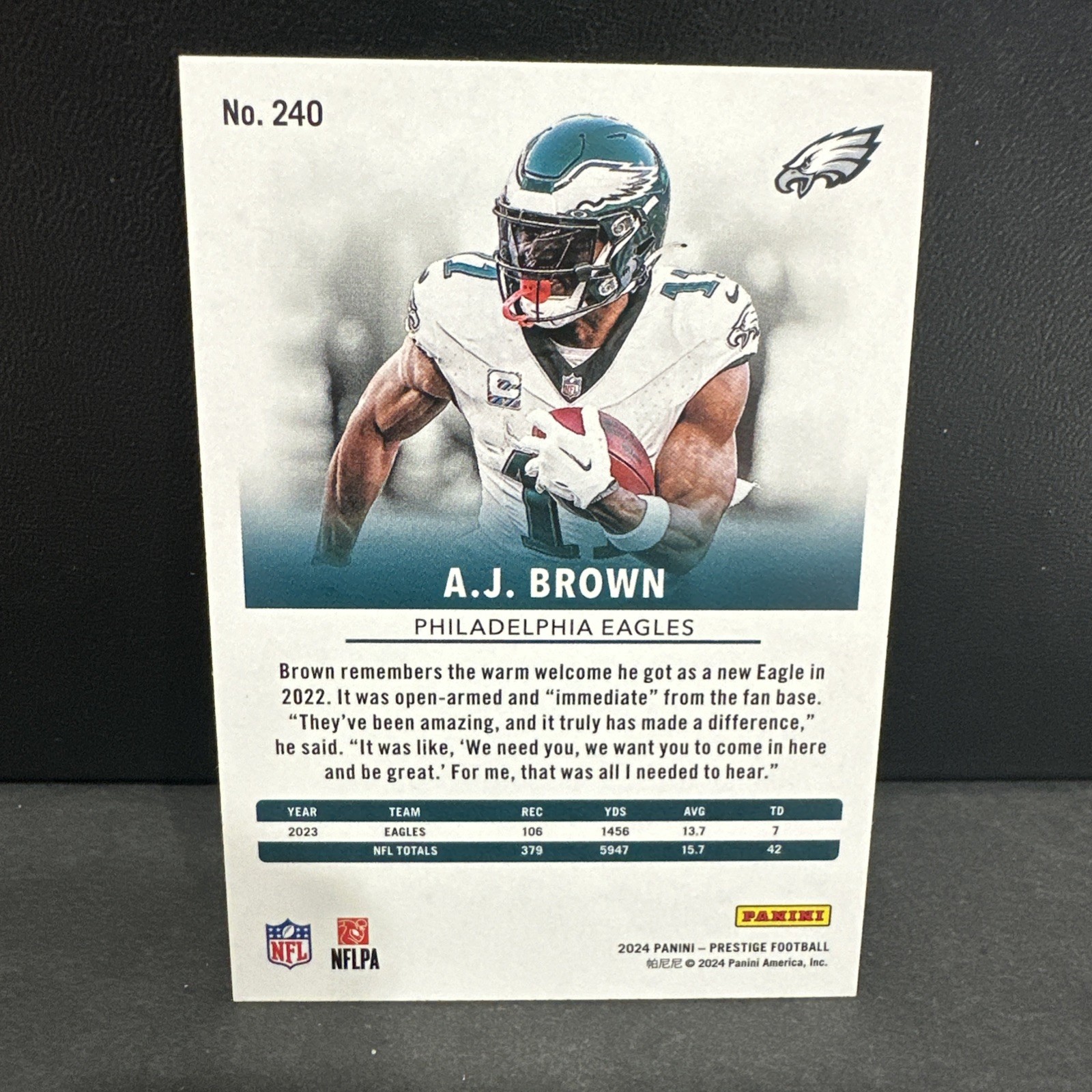 2024 Panini Prestige Diamond Xtra Points A.J. Brown #240 Philadelphia Eagles Y1