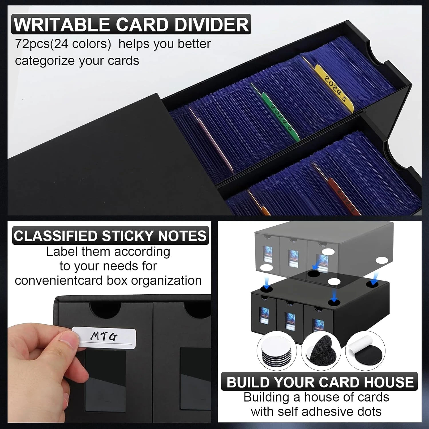 14400+ Card Storage Box, 2700+ Toploader Storage Box for Commander Display,With
