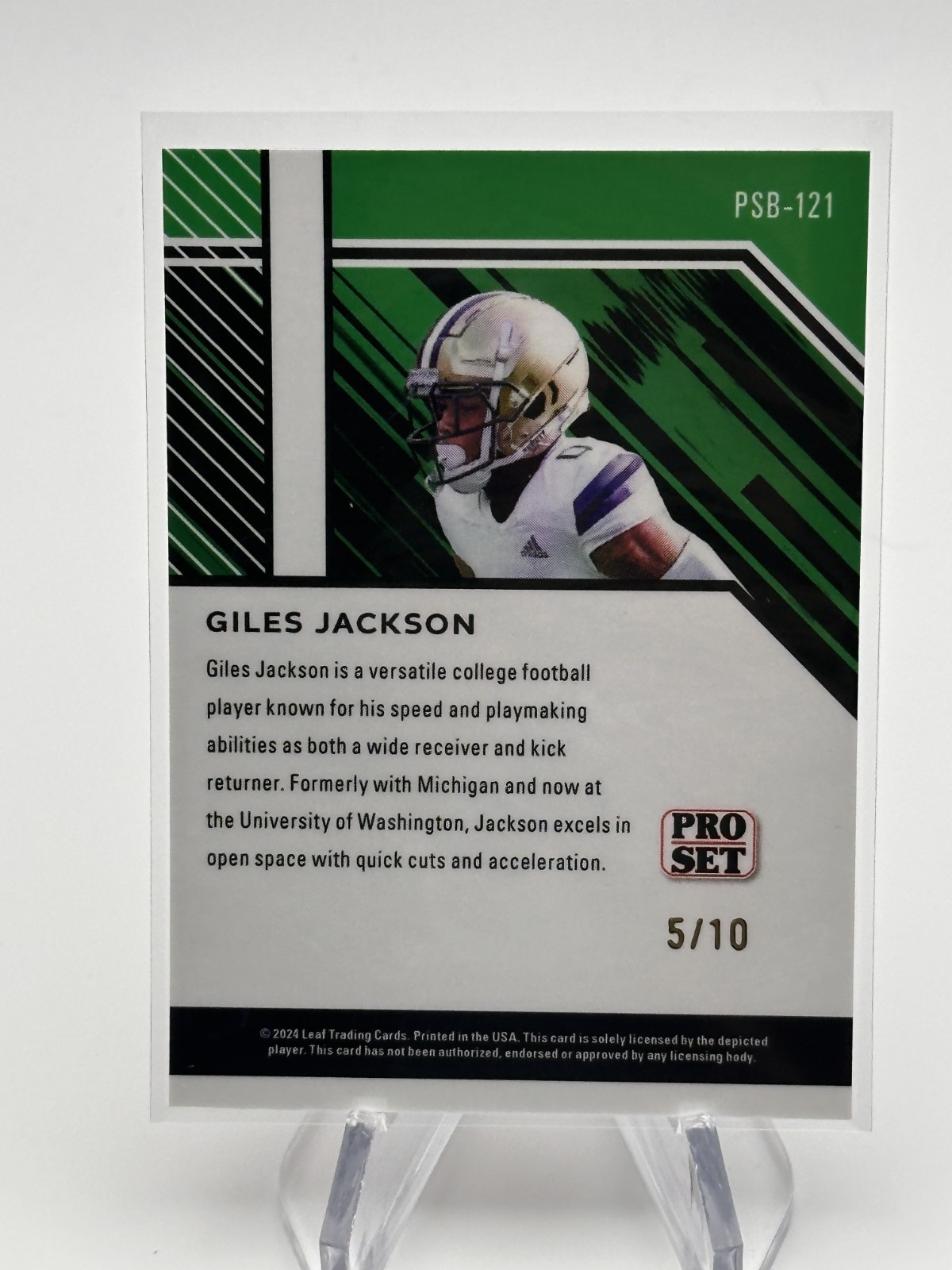 GILES JACKSON 2024 LEAF PRO SET RED SHIMMER NON AUTO /10 EAGLES WASHINGTON
