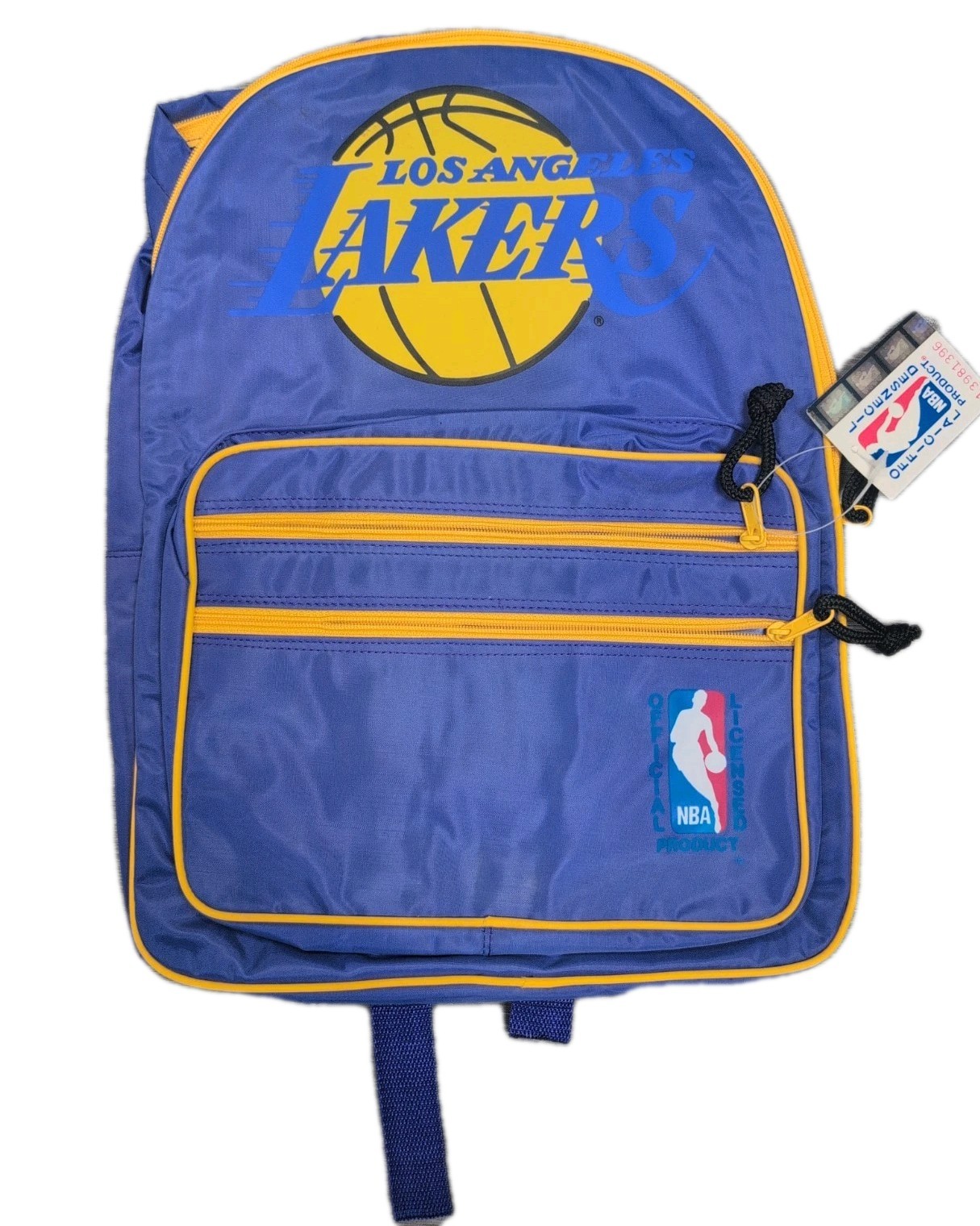 Vintage 1990s Los Angeles Lakers Backpack Bag NWT NBA Licensed Retro Purple Gold