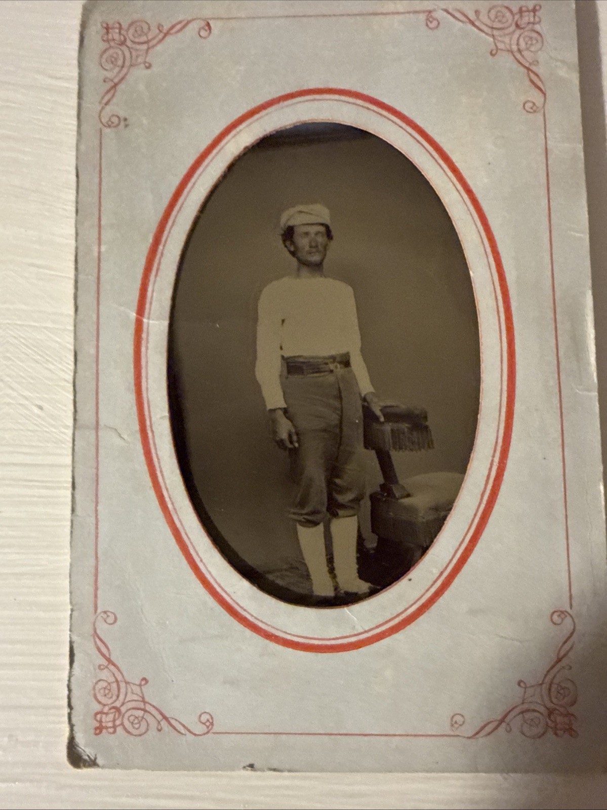 Tintype of an early Baseball Player- Labeled on the back-W D Gard late 1800’s