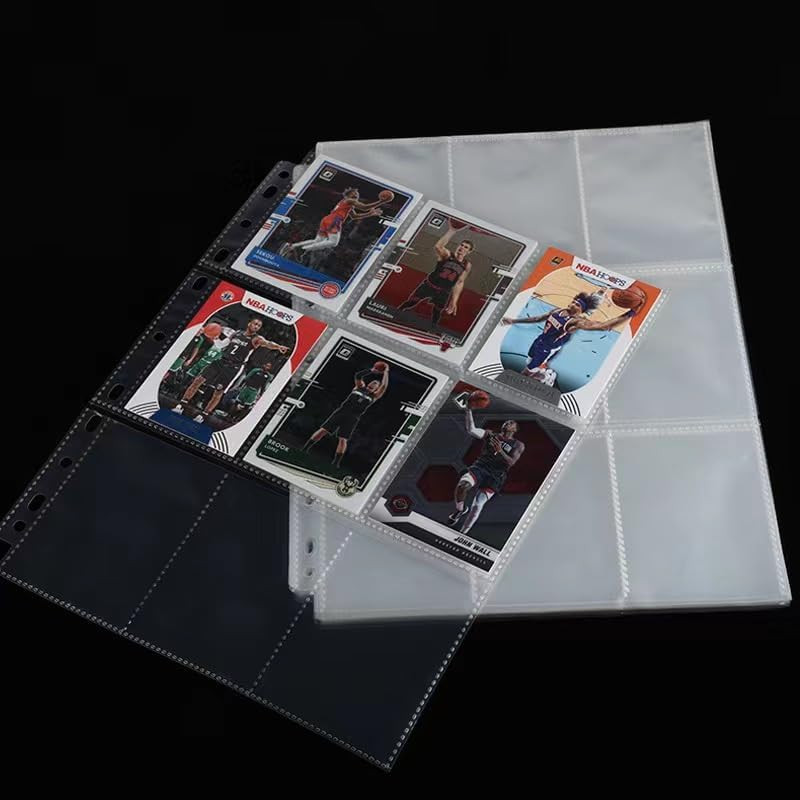 900 Pockets Card Sleeves Binder Sheets, Top Loading Trading Card Pages Sleeves,