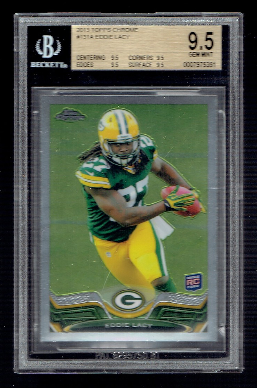 EDDIE LACY 2013 TOPPS #131 BGS 9.5 X4 Gem MINT ROOKIE RC, GREEN BAY PACKERS