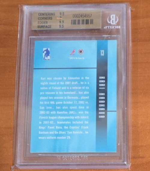 2002-03 Be A Player Ultimate Memorabilia 3rd Ed. Kari Haakana BGS 9.5 Gem Mint