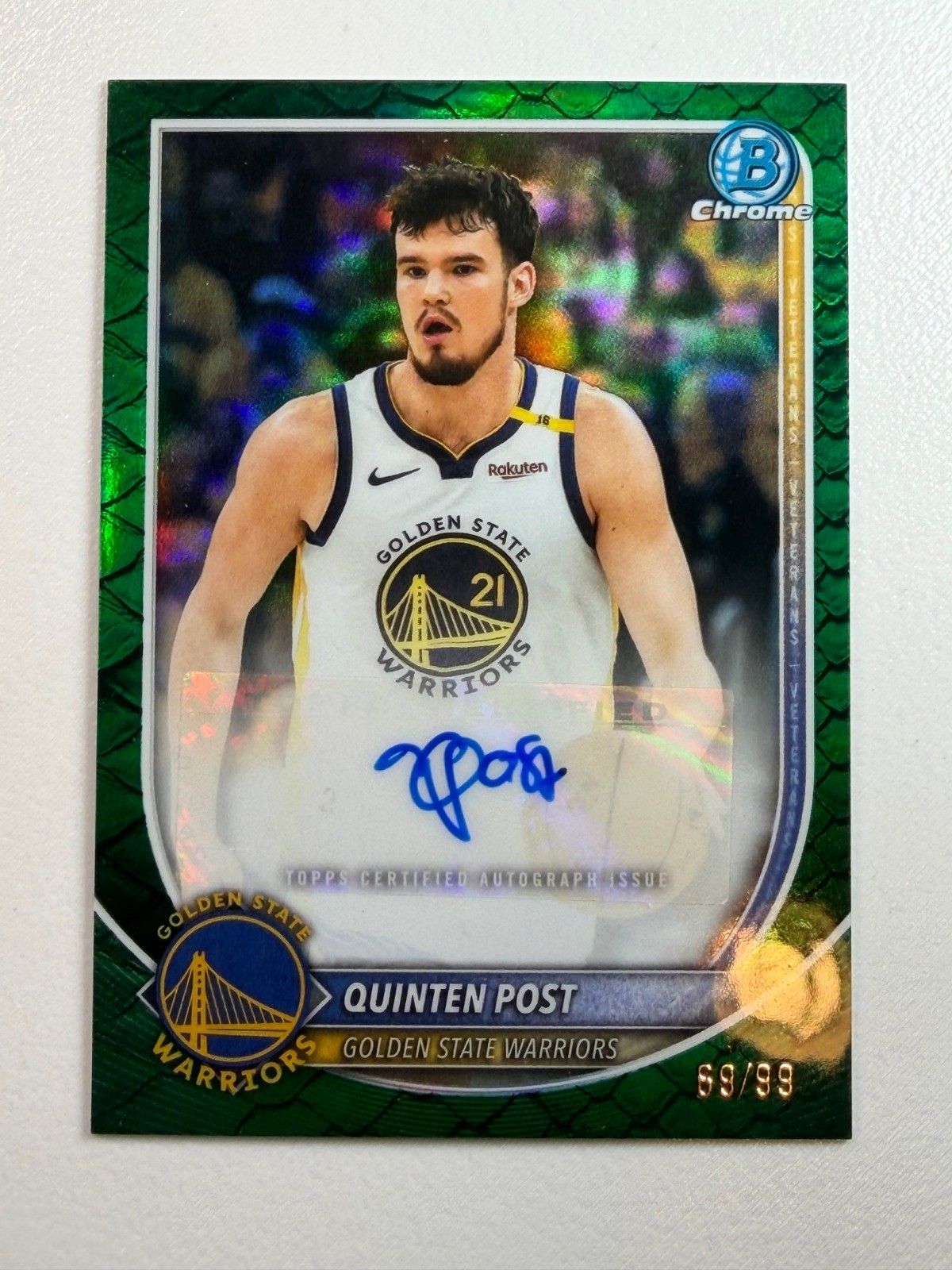 2025 Bowman Chrome Quinten Post #BCA-QP Reptilian Green Refractor AUTO /99