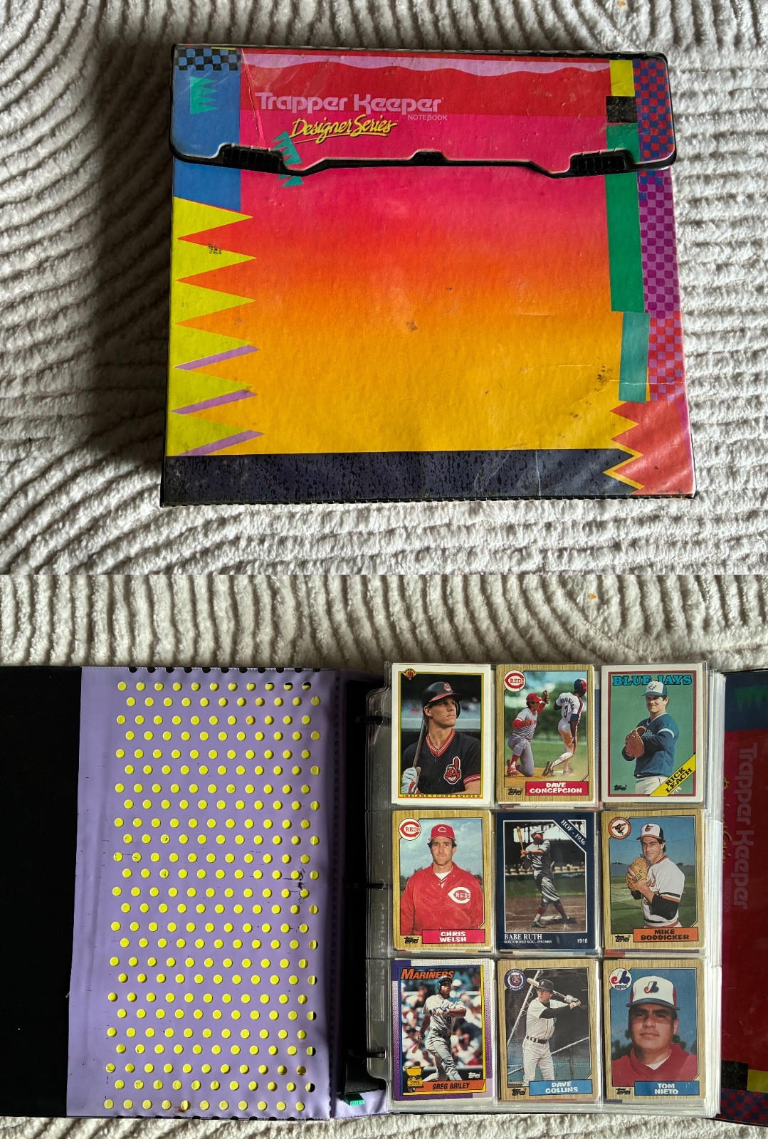 540 qty Sportscard Collection lot in 90s Trapper Keeper MLB NFL NBA 1987 Topps