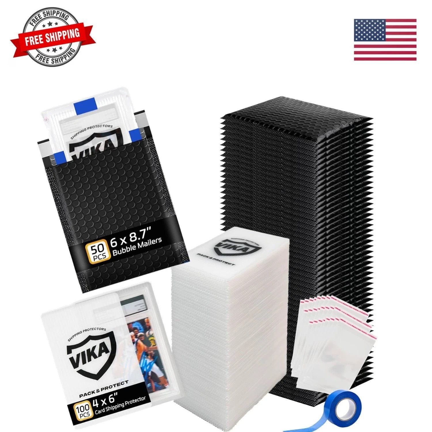 Trading Card Shipping Kit – 100 Pcs 4”x6” Trading Card Shipping Protectors,…