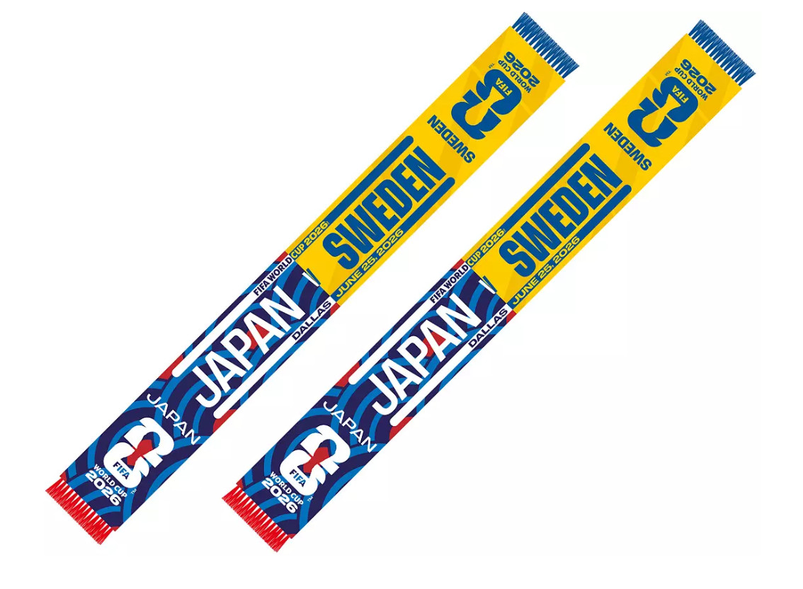 OFFICIAL 2026 FIFA WORLD CUP MATCHUP SCARF JAPAN VS SWEDEN AT DALLAS PRESALE