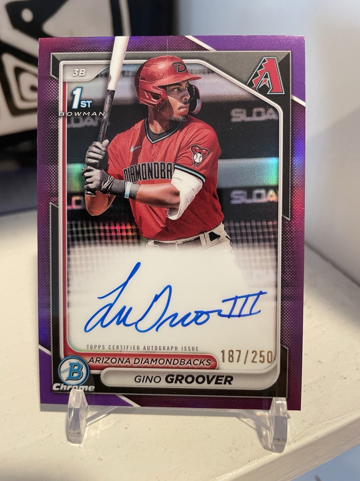 2024 Bowman Chrome Lujames Gino Groover Auto Purple Refractor /250