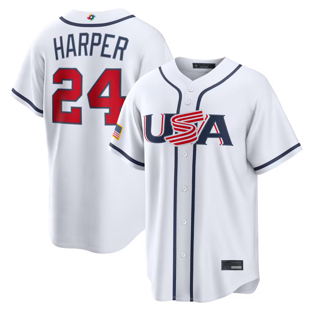 Men’s USA Baseball White 2026 World Baseball Classic Stitched Jersey All Player