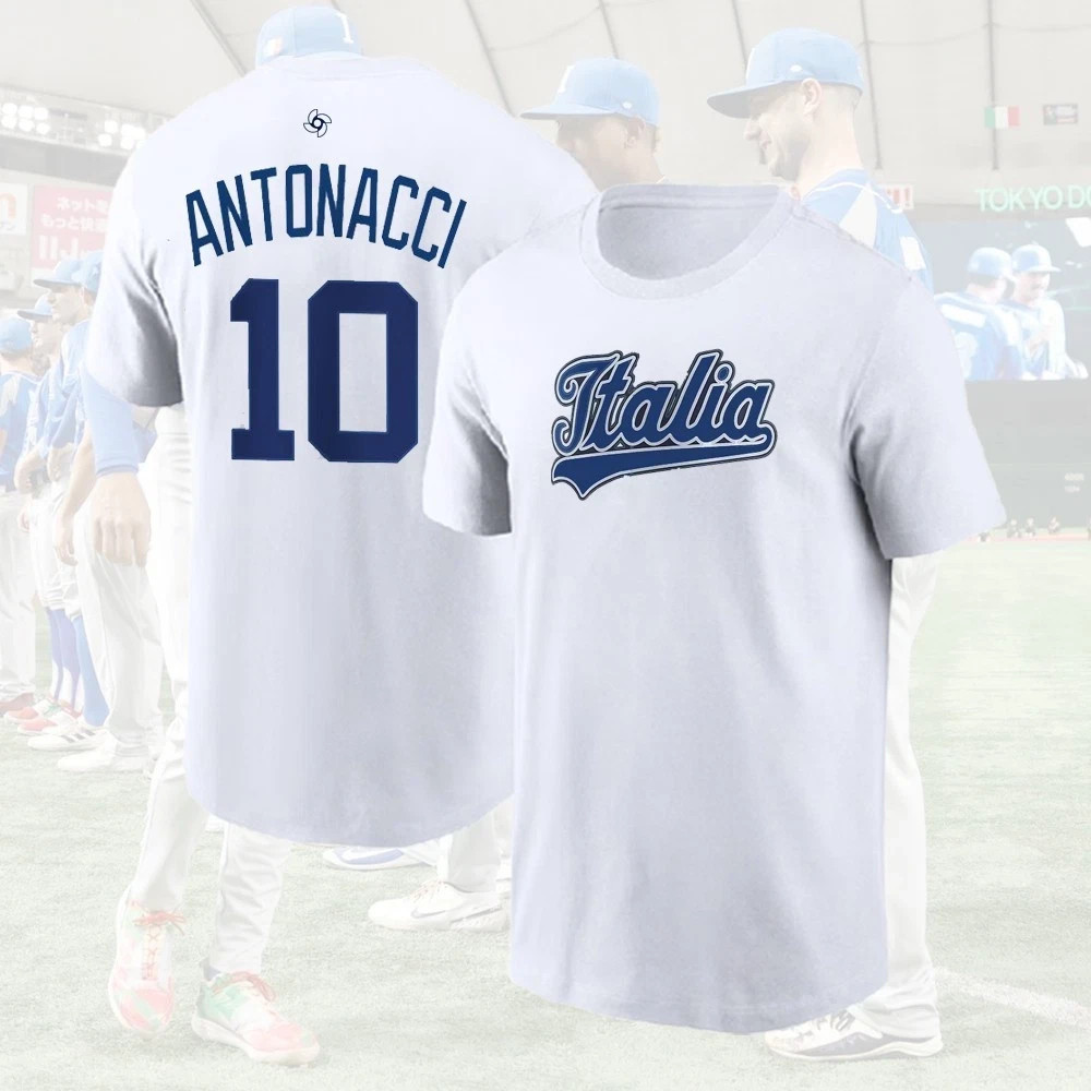 Sam Antonacci #10 Italy Baseball Team 2026 World Baseball Classic T-Shirt S-5XL