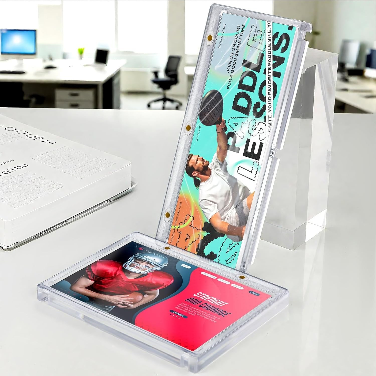 Magnetic Card Holder Horizontal Booklet Card Holder-175PT Magnet Case Trading…