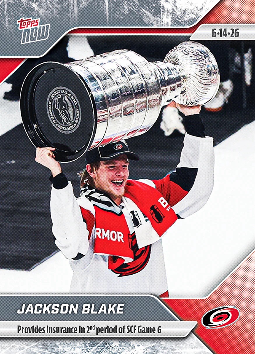 2025-26 NHL TOPPS NOW® Sticker #200 🏒 Jackson Blake 🌀 Provides Insurance Goal
