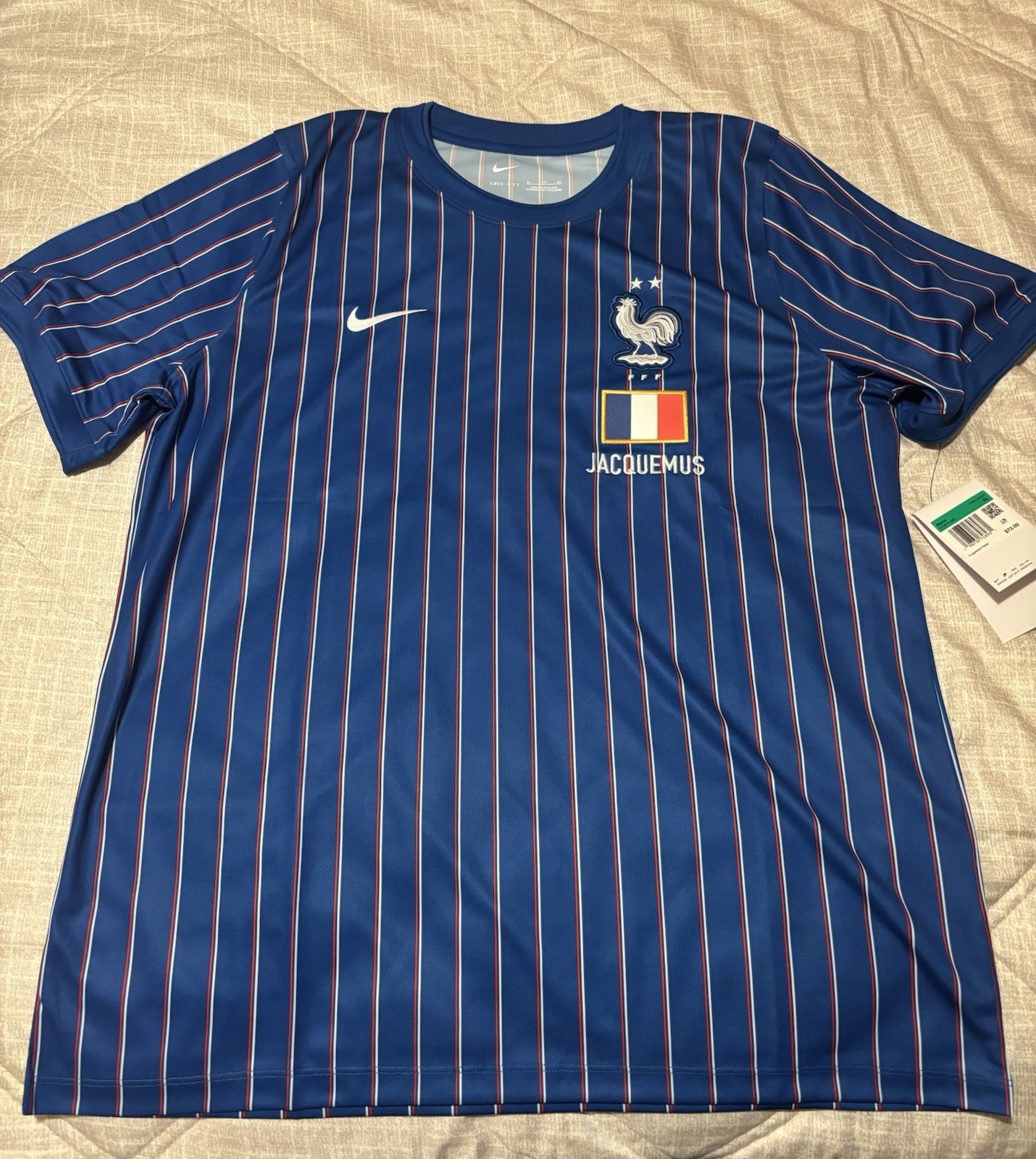 Size XL Nike x France x Jacquemus Men’s Pre Match Soccer Jersey Blue IH1674480