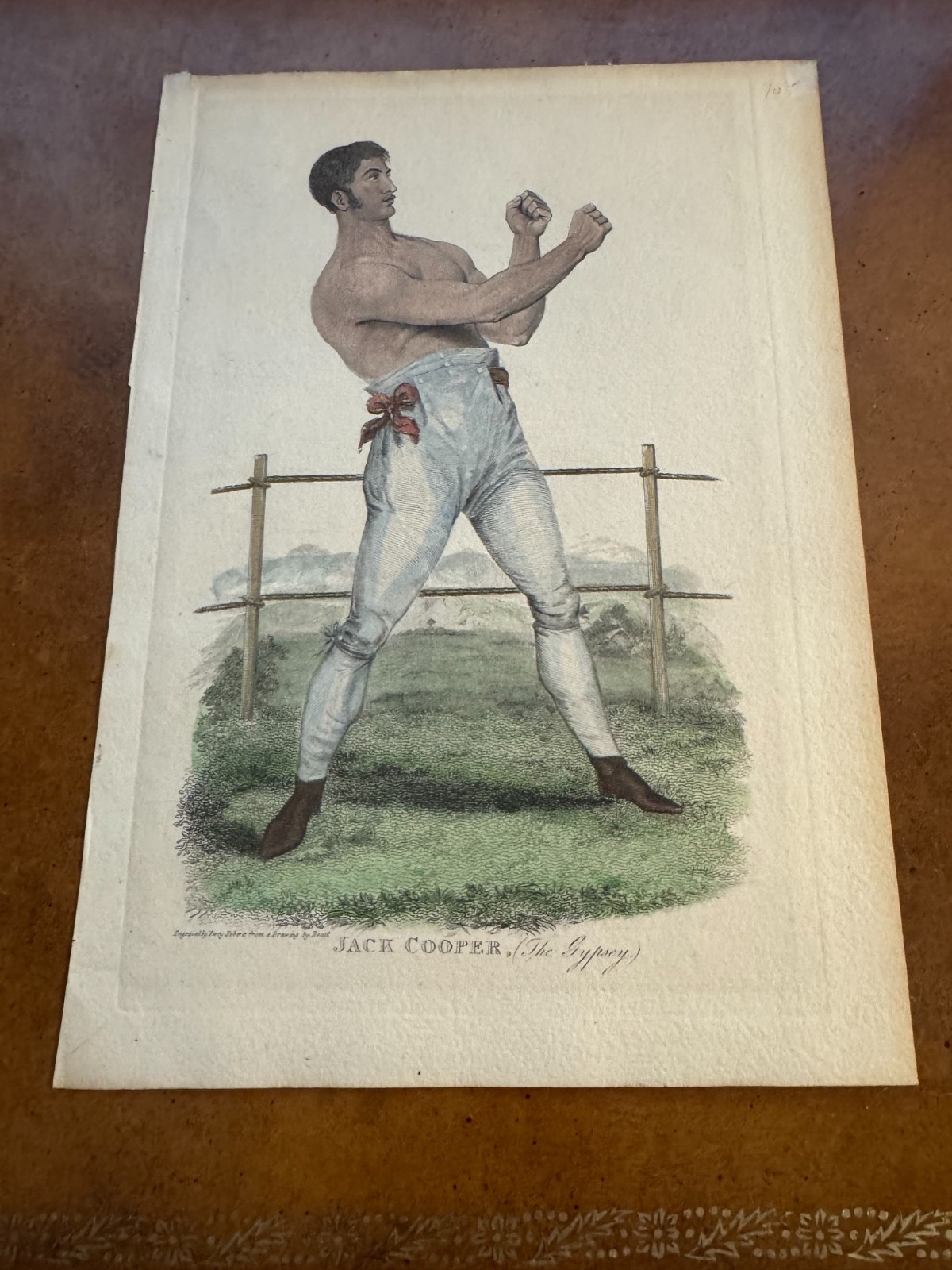 1800s Jack Cooper The Gypsy Engraved Boxing Print Pugilist English Boxer
