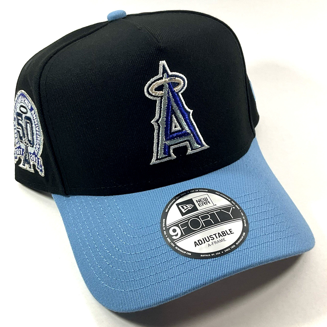 New Era Anaheim Angels Exclusive Black Ice Blue 9FORTY A-Frame Snapback Hat Cap