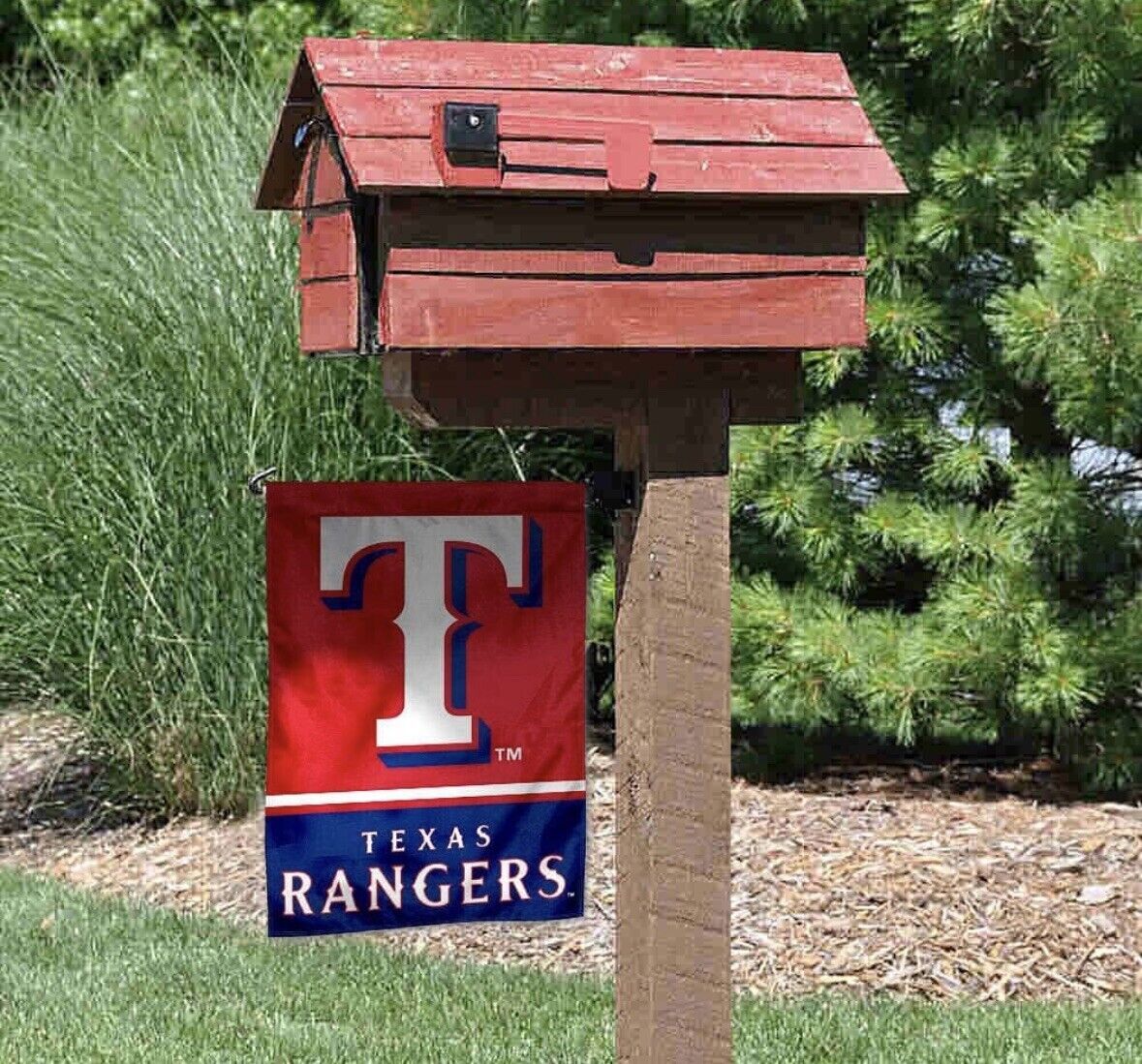 MLB Texas Rangers Garden Flag Double Sided MLB Rangers Premium Yard Flag