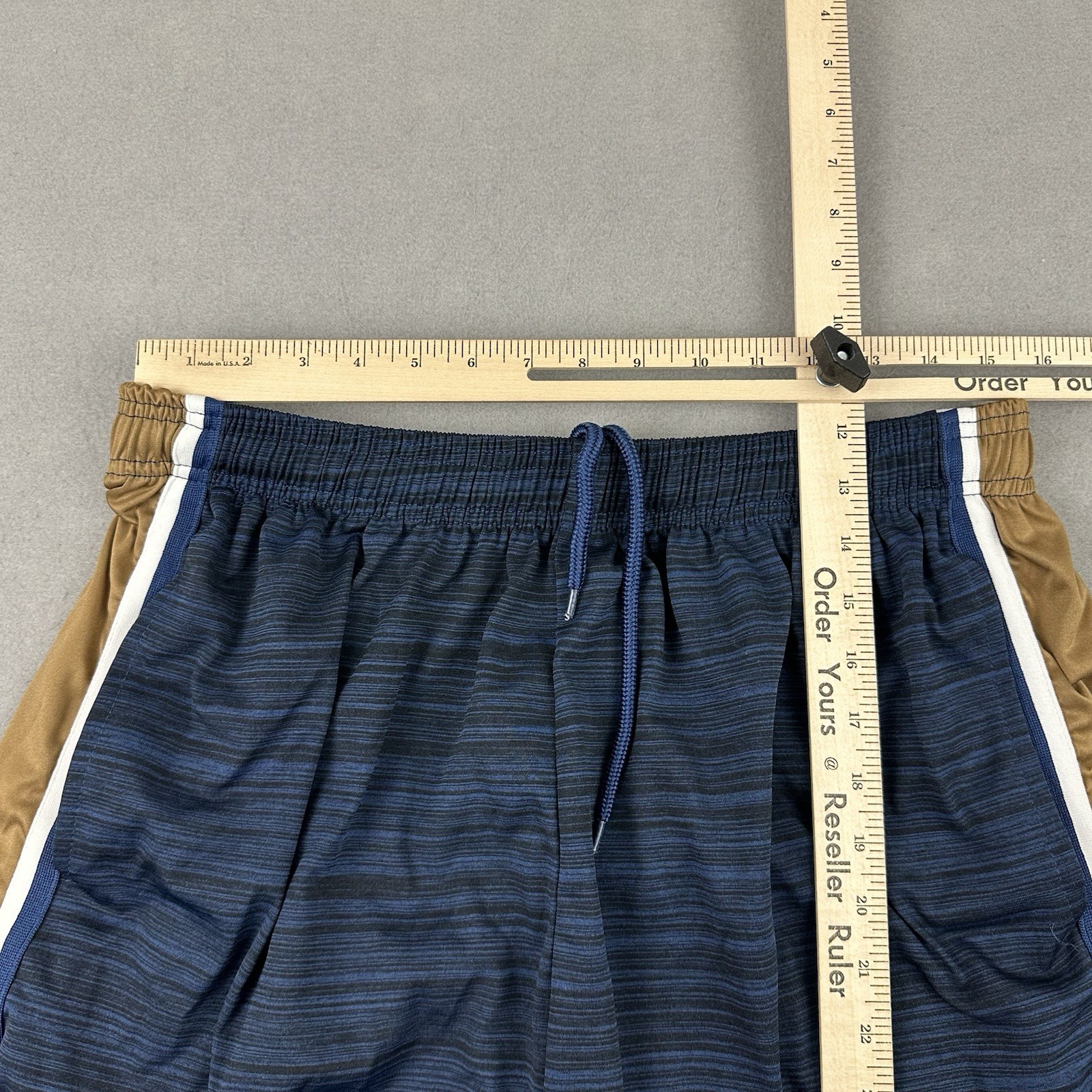 Milwaukee Brewers Shorts Men Extra Large Blue Solid Majestic MLB Drawstring XL