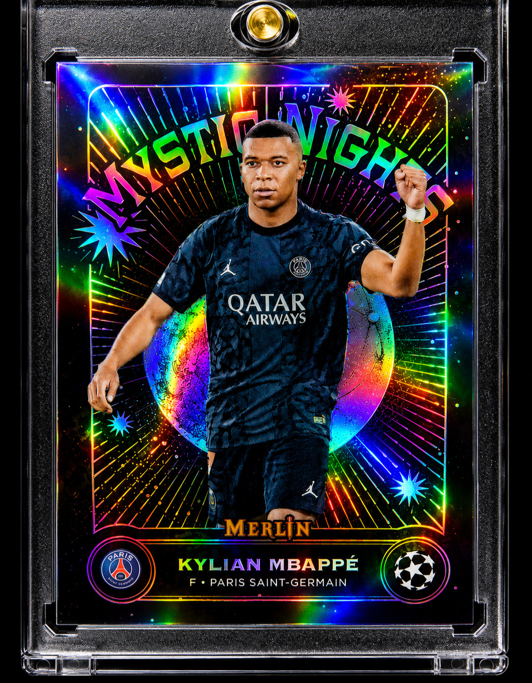 KYLIAN MBAPPE BLACK REFRACTOR RARE SP Insert Topps Holo FRANCE’S MVP World Cup