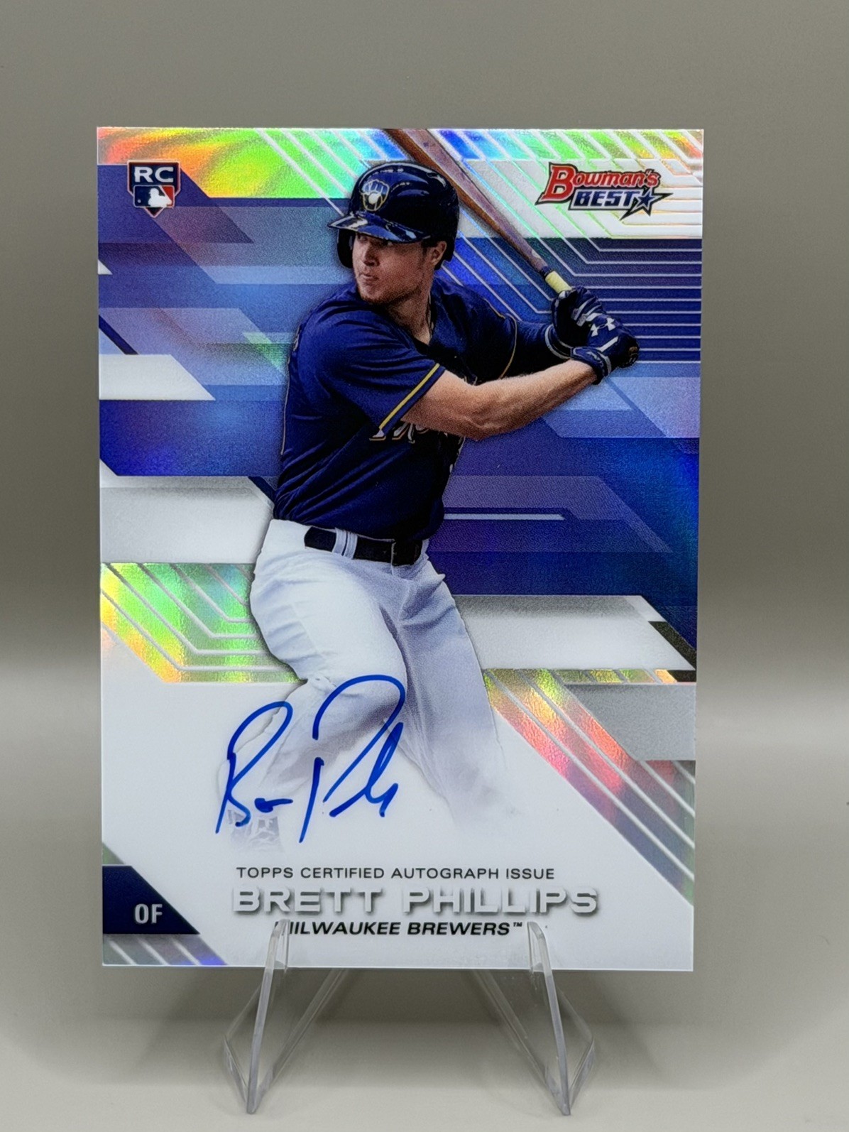 2017 Bowman’s Best Brett Phillips #B17-BP Refractor Rookie Auto RC Brewers Rays