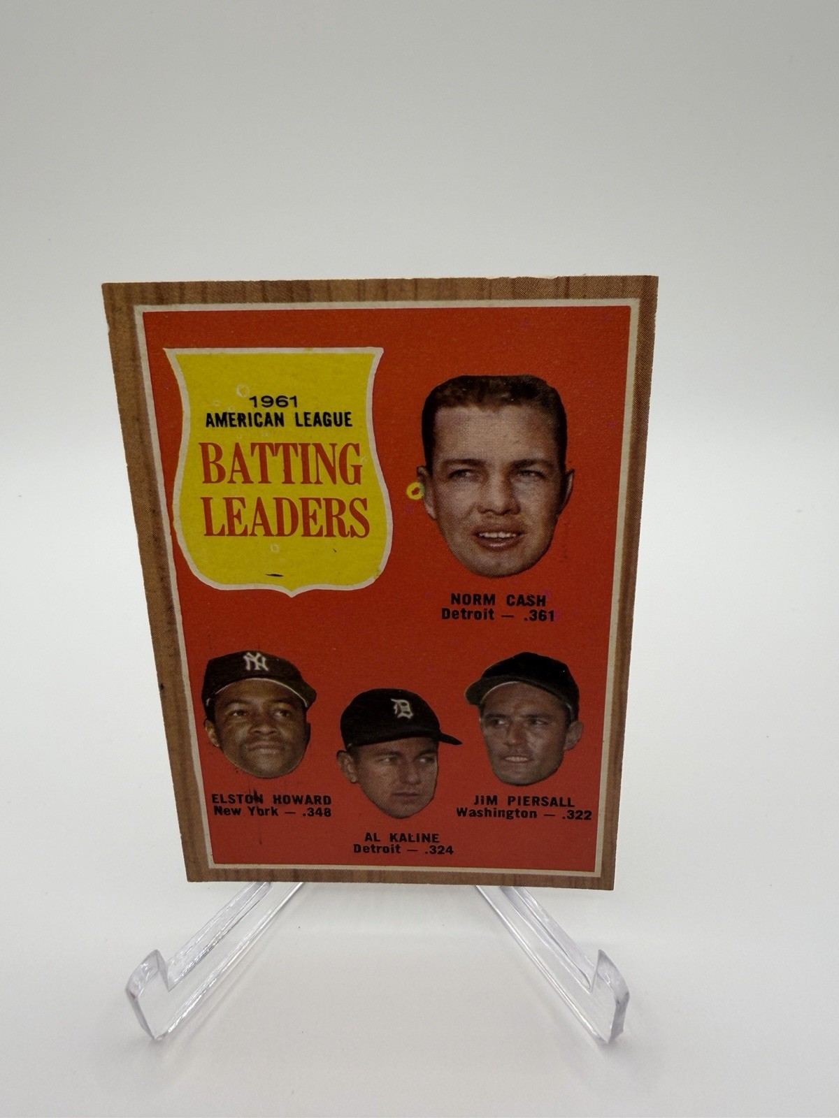 1962 Topps – League Leaders Al Kaline, Elston Howard, Norm Cash #51 VG