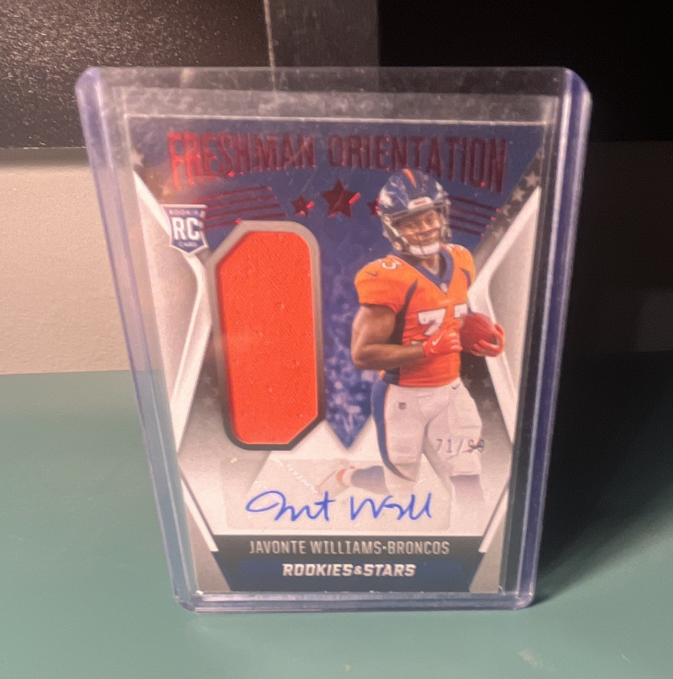 Panini 2021 Rookies & Stars Freshman Orientation RC Auto Patch Javonte Williams