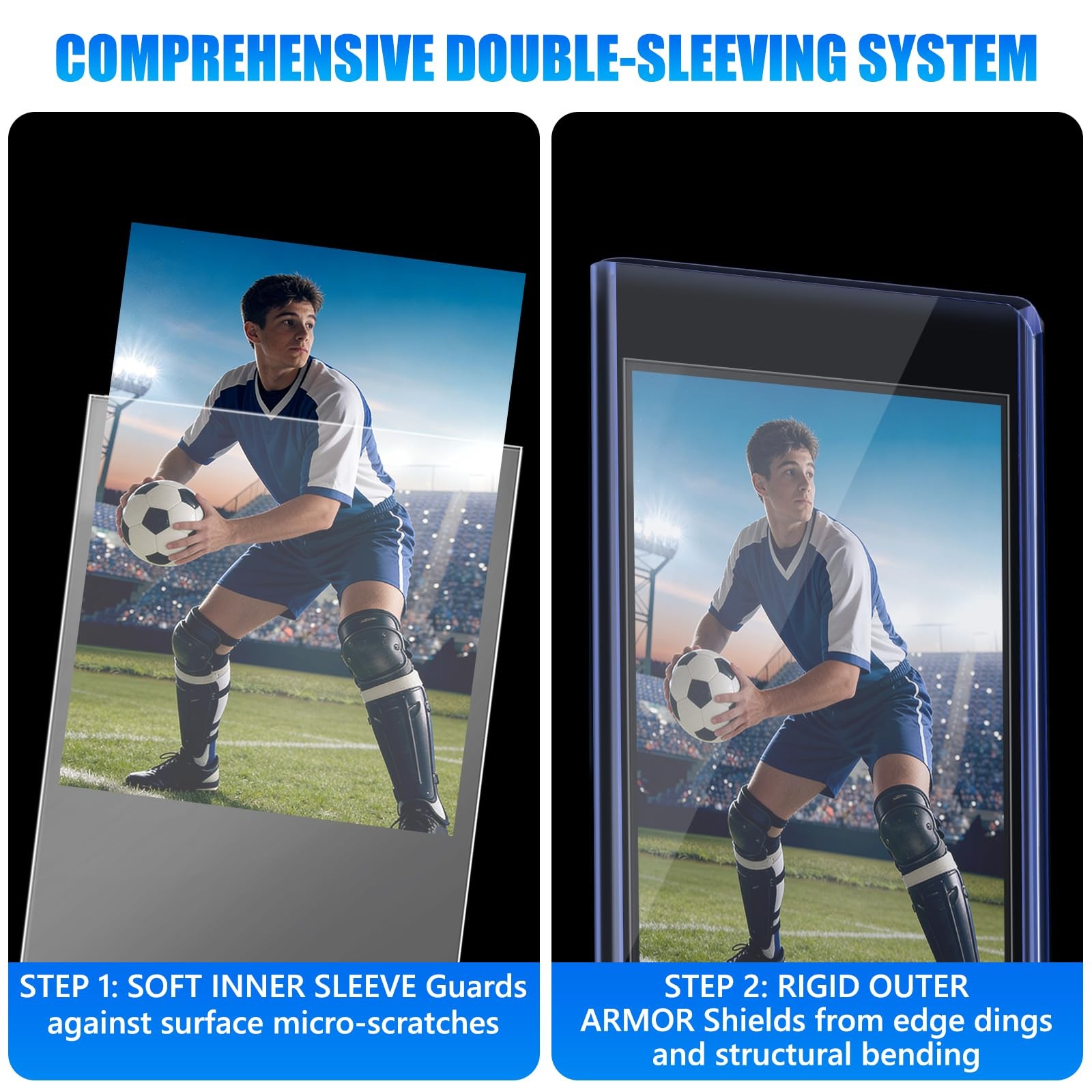 200 Top Loader Thick Card Load Holder Storage for Trading Cards Sports Soft Penn