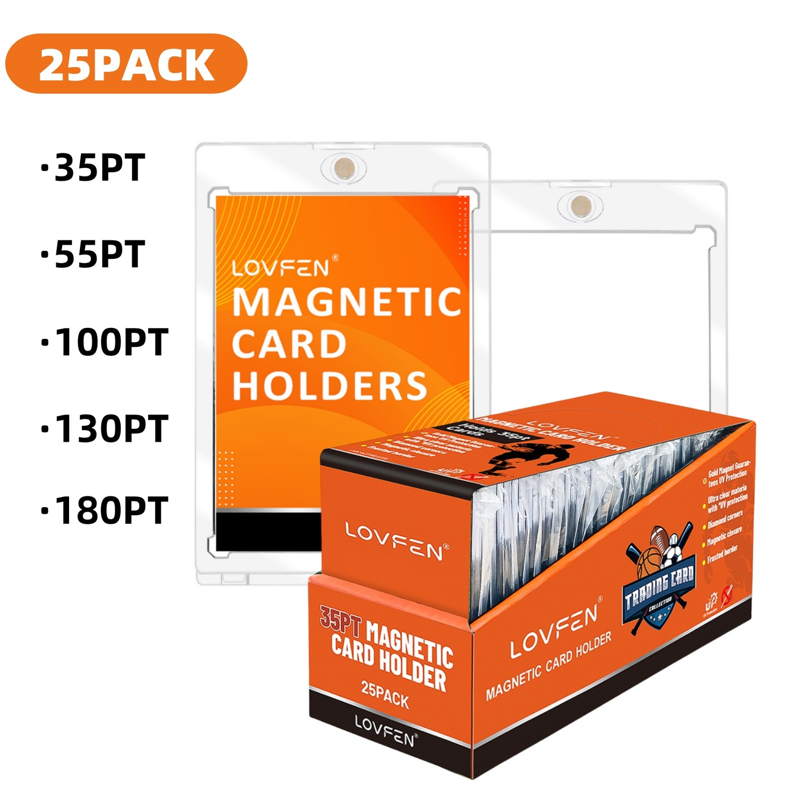 Magnetic Card Holder One Touch Trading Card Case 35/55/100/130/180PT Protectors
