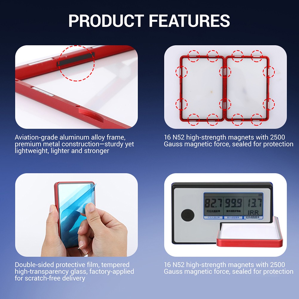 Magnetic Card Holder Slab Protector for Standard 35-55pt Card Aluminum Metal USA
