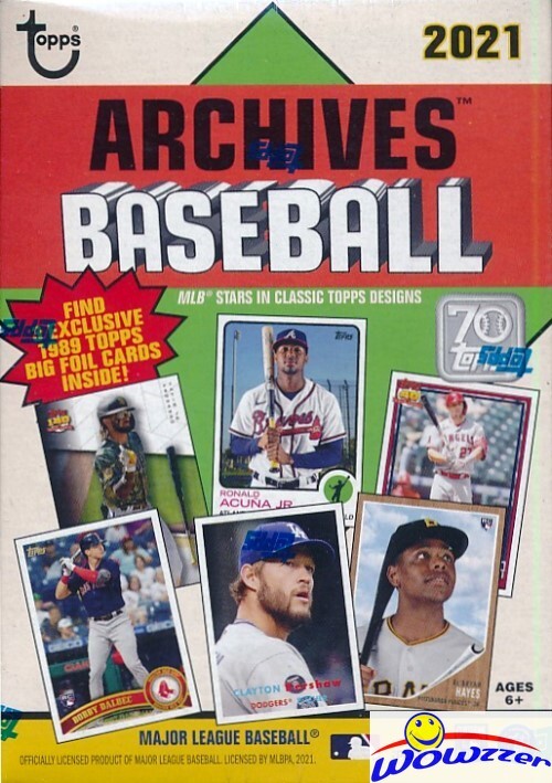 (10) 2021 Topps Archives Baseball EXCLUSIVE Sealed Blaster Box-1989 Topps Foil