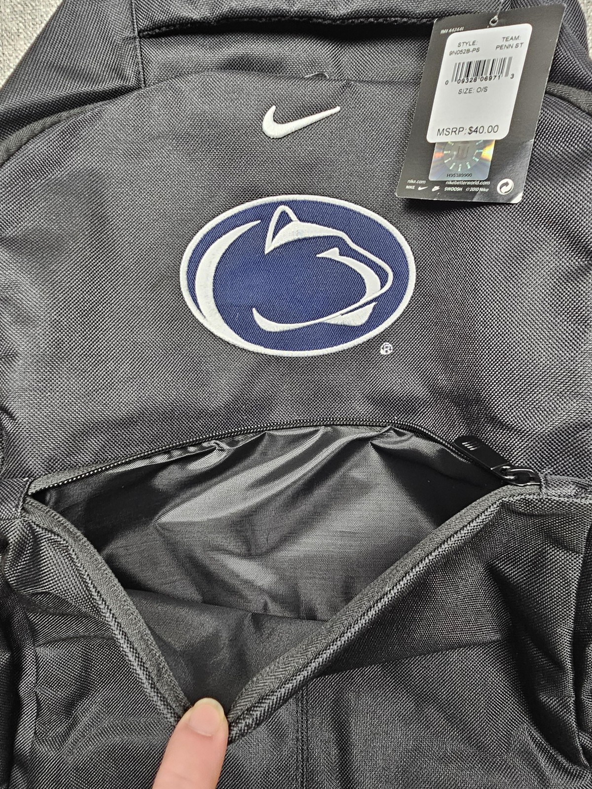 Penn State Nittany Lions Backpack One Size Black NCAA College Football Nike New