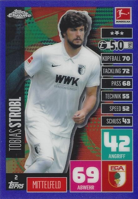 2020-21 Topps Chrome Match Attax Bundesliga Soccer Cards Purple /299 (1 – 10)