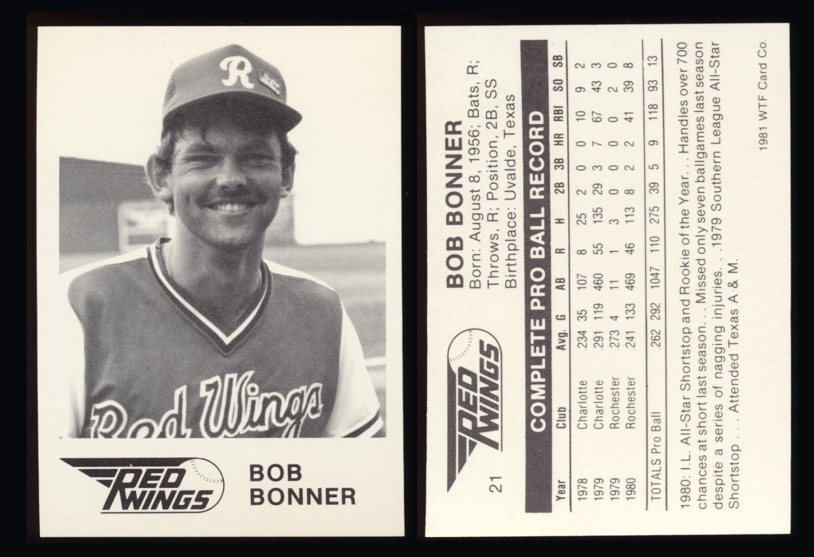 1981 WTF Rochester Red Wings Card Singles, Choose Your Player, Free Shipping!