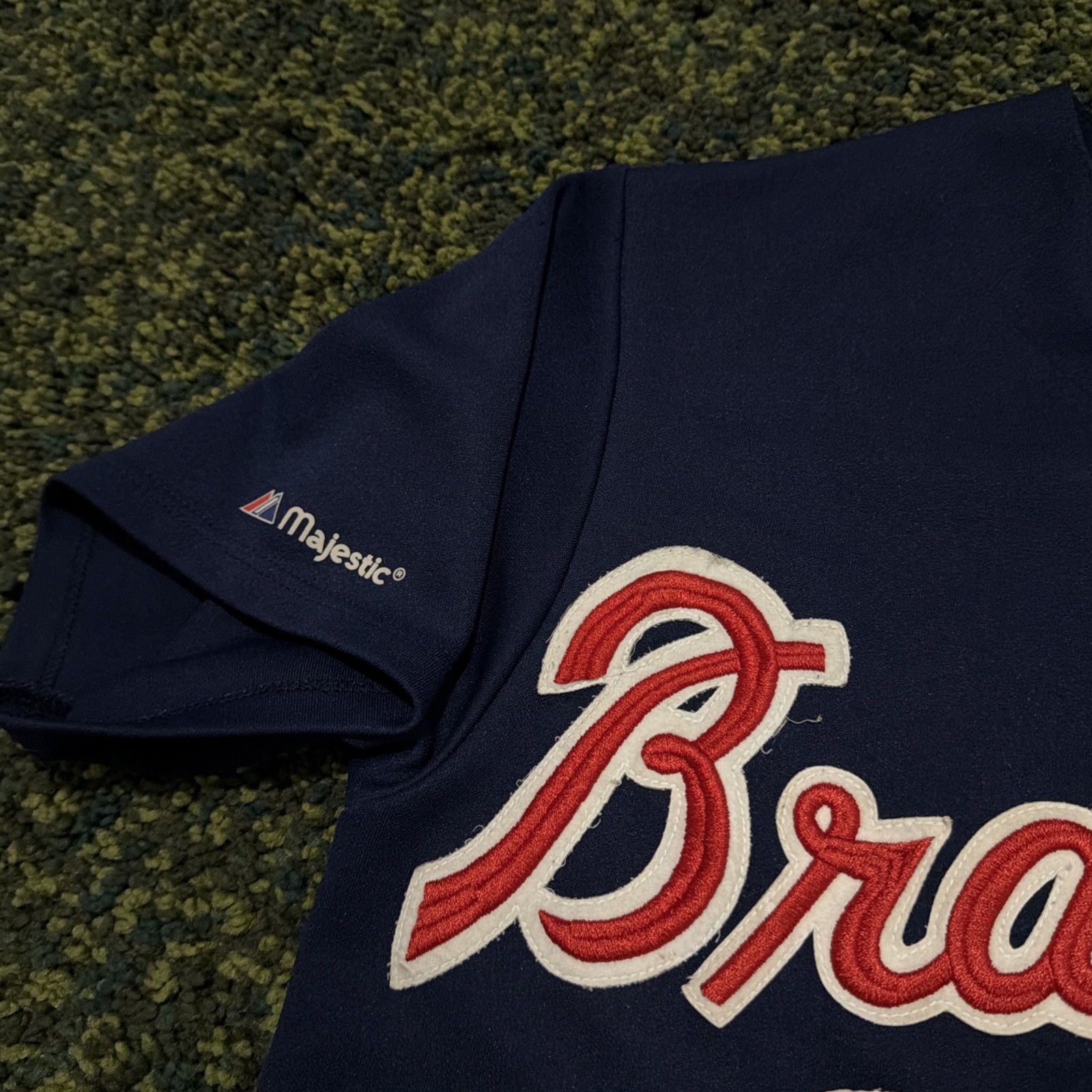 Vintage MLB Atlanta Braves Button Up Baseball Jersey Men’s Size Medium