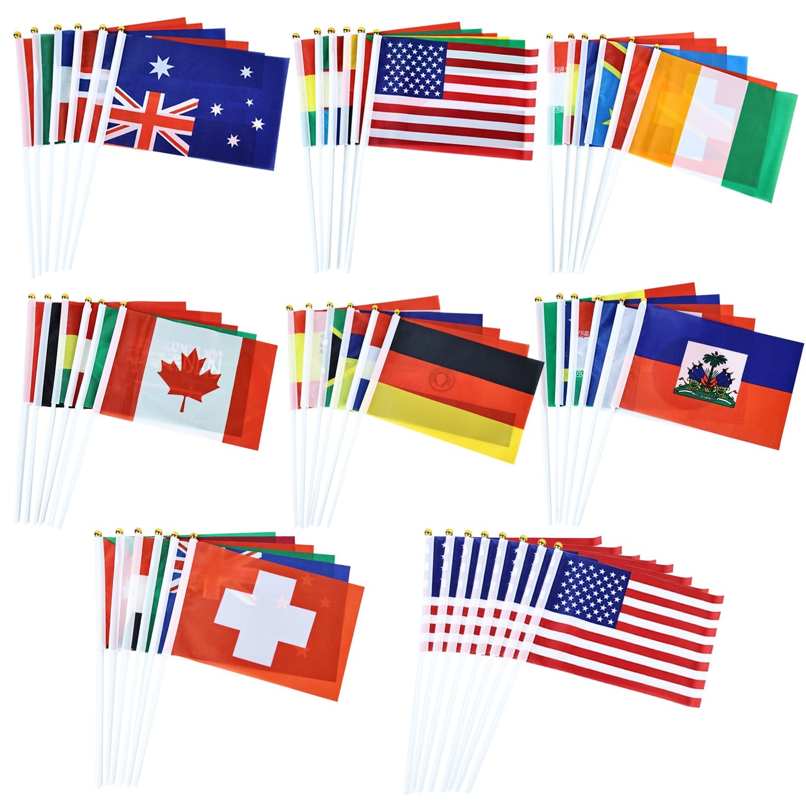 UPEOXT 50 Pcs Flags of The World, 2026 Soccer Decorations, 42 50