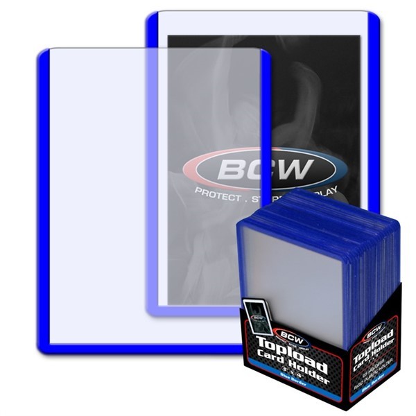 BCW Blue Border Baseball Trading Card 3×4 20pt Toploaders Case of 1000 holders